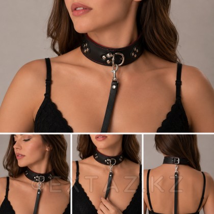 Ошейник с мягкой подкладкой и поводком от sex shop Extaz фото 2