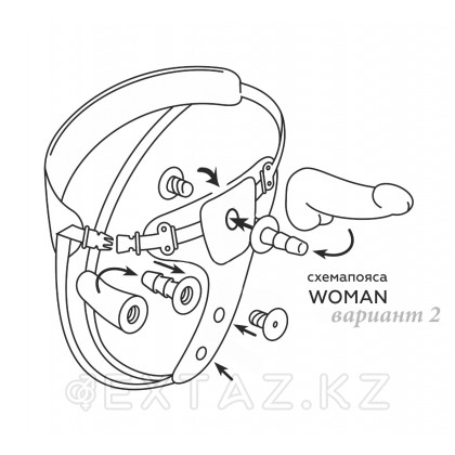 Пояс Woman Midi с 2 насадками от sex shop Extaz фото 5