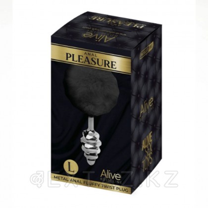 Анальный плаг Fluffy Twist чёрный L от Alive (9×4 см) от sex shop Extaz фото 3