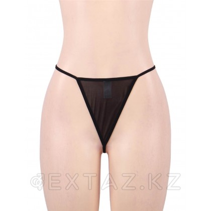 Черный роскошный бэби-долл с подвязками (размер XS-S) от sex shop Extaz фото 5