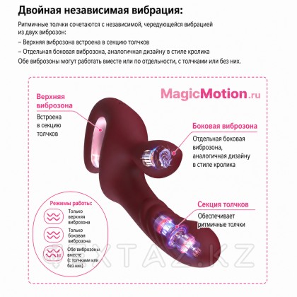 Вибратор для двойной стимуляции Magic Duet от Magic Motion бордовый от sex shop Extaz фото 6