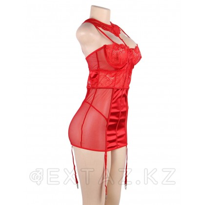 Красный роскошный бэбидолл с подвязками (размер 3XL) от sex shop Extaz фото 5