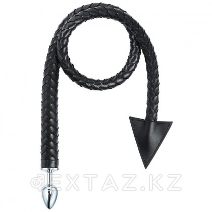 Металлический анальный плаг Leather Tail от sex shop Extaz фото 2