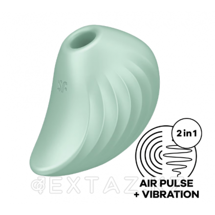 Вакуумный клиторальный стимулятор с вибрацией Pearl Diver Satisfyer ментоловый от sex shop Extaz фото 7