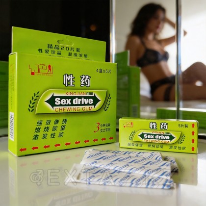Возбуждающая жевательная  резинка для женщин Sex drive, 5 шт. от sex shop Extaz фото 4