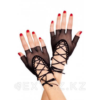 Перчатки в сетку на шнуровке от sex shop Extaz фото 2