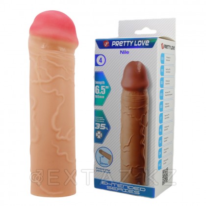 Реалистичная насадка на пенис Nile, бежевый, 16,5 см от sex shop Extaz фото 2