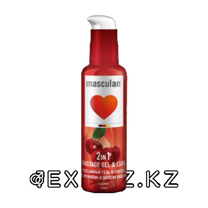2 В 1 Массажный гель и смазка Masculan с ароматом и вкусом вишни 130 мл  от sex shop Extaz