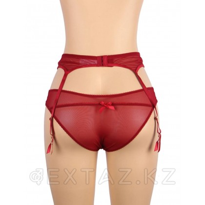 Трусики и пояс для чулок с ремешками красные Sexy Exquisite Lace (XL-2XL) от sex shop Extaz фото 5