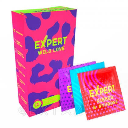 Презервативы EXPERT Wild Love, ребристый, точечный, ребристо-точечный, 15 шт от sex shop Extaz фото 3
