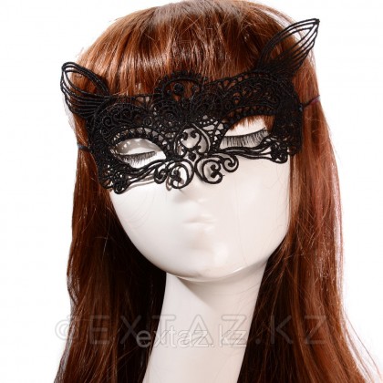 Кружевная черная маска с ушками от sex shop Extaz