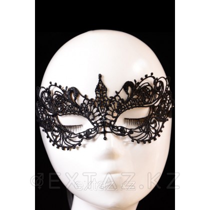 Кружевная черная маска с цветочным узором от sex shop Extaz фото 3
