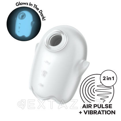 Мини-вибратор с воздушной стимуляцией Satisfyer Glowing Ghost серый (светится в темноте) от sex shop Extaz