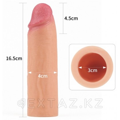 Насадка для увеличения пениса 16.5 Х 4.5 (супер реалистичная) тёмный от sex shop Extaz фото 5