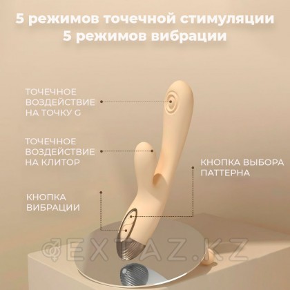 Вибратор-кролик Pada от Drywell, бежевый от sex shop Extaz фото 5