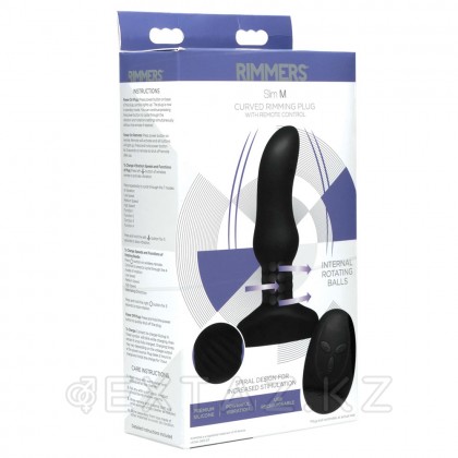Анальная вибропробка с дистанционным управлением Rimmers Slim M Curved Rimming Plug, черный, 13.9х3.8 см от sex shop Extaz фото 5