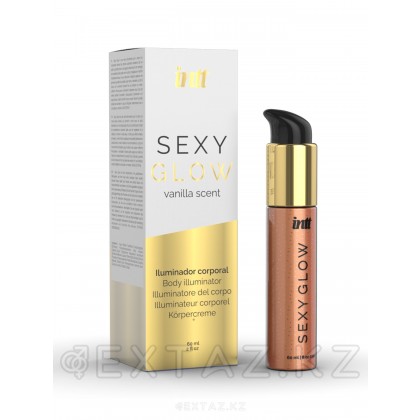 Хайлайтер для тела с ароматом ванили и золотистыми микрогранулами Intt Sexy Glow, 60 мл от sex shop Extaz фото 2