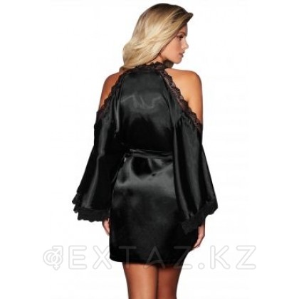 Сатиновый халатик с открытыми плечами, размер S от sex shop Extaz фото 2