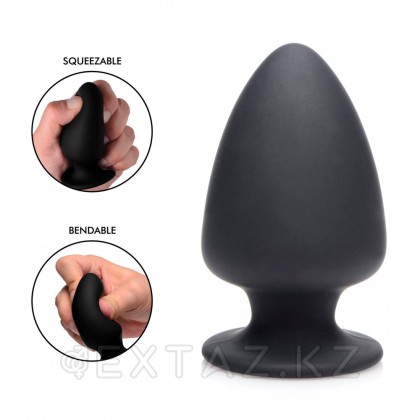 Мягкая гибкая анальная пробка Squeeze-It Silicone Anal Plug Small, S, черный, 9х5.1 см от sex shop Extaz фото 2