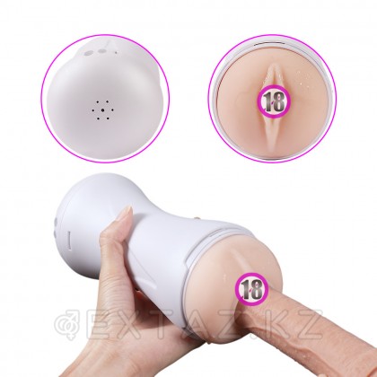 Реалистичный мастурбатор в тубе Happy Cup со стонами и вибрацией от sex shop Extaz фото 2