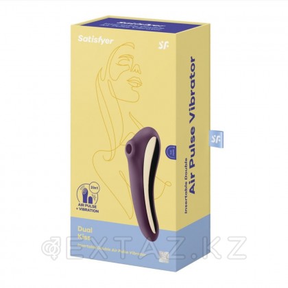 Вибромассажер с вакуумной стимуляцией Satisfyer Dual Kiss wine фиолетовый от sex shop Extaz фото 2