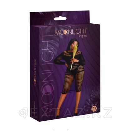 Сексуальное платье-сетка с длинным рукавом от Moonlight черное (plus size) от sex shop Extaz фото 5