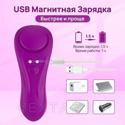 Вибратор в трусики на магните с пультом ДУ, фиолетовый от sex shop Extaz фото 13