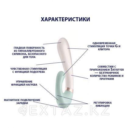 Смарт вибратор кролик с подогревом Satisfyer Heat Wave Connect App, мятный от sex shop Extaz фото 8