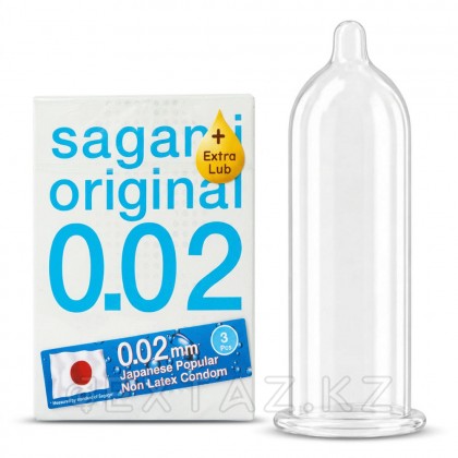 Презервативы SAGAMI Original 002 EXTRA LUB полиуретановые 3 шт. от sex shop Extaz