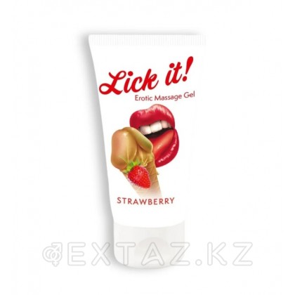 Массажный гель Lick It! с ароматом клубники, 50 мл от sex shop Extaz фото 3