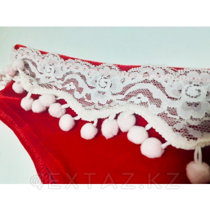 Новогодний комплект белья корсет и трусики красные (L-XL) от sex shop Extaz фото 2