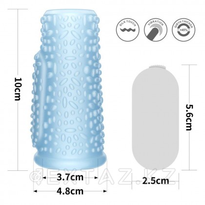 Насадка на пенис с вибрацией Drip Knights Ring (10*3,7) голубая от sex shop Extaz фото 4