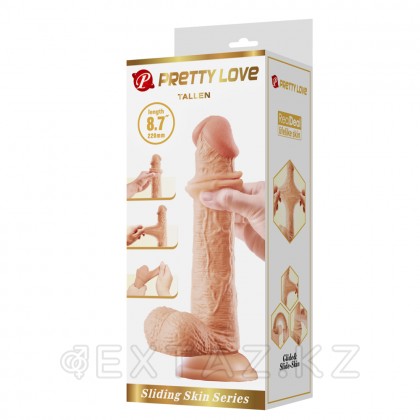 Реалистичный фаллоимитатор на присоске Tallen Sliding skin (22*4 см) телесный от sex shop Extaz фото 8