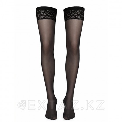 Чулки женские с гладкой резинкой (черный) от sex shop Extaz фото 6