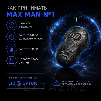 Возбуждающий препарат для мужчин MAX MAN №1 (40 таб.) от sex shop Extaz фото 5