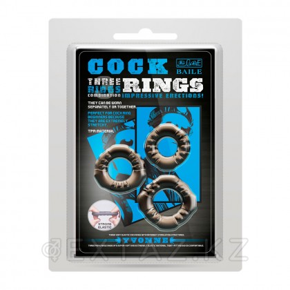 Набор эрекционных колец Baile Cock rings, 3 шт от sex shop Extaz фото 6