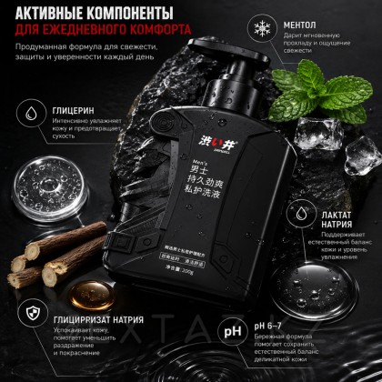Освежающий гель для душа Black Samurai с эффектом продления Drywell, 200 гр от sex shop Extaz фото 8