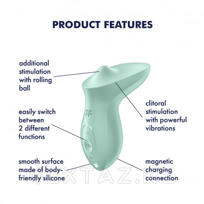 Стимулятор клитора Satisfyer Exciterrr Rolling Lay-on мятный от sex shop Extaz фото 3