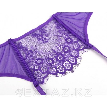 Комплект белья лиловый: бра, стринги и пояс с ремешками (размер M-L) от sex shop Extaz фото 3