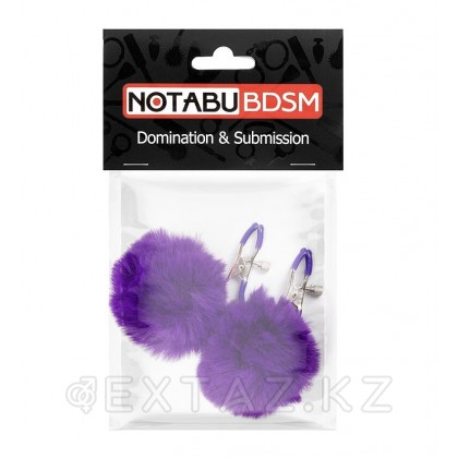 Зажимы для сосков с пушком NoTabu фиолетовые от sex shop Extaz фото 2