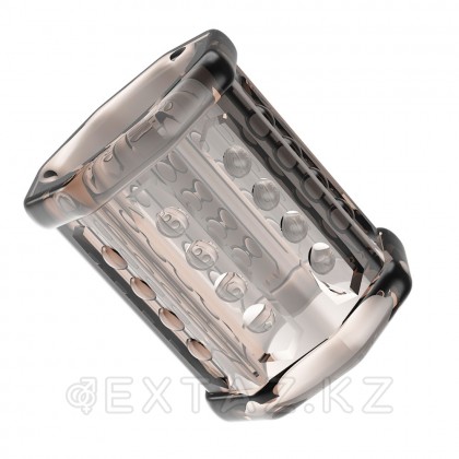 Насадка на пенис с ребристой поверхностью Pretty love серая от sex shop Extaz фото 2