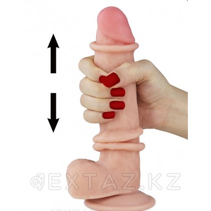 Реалистичный фаллоимитатор Lovetoy Sliding Skin (20×4 см) с мошонкой от sex shop Extaz фото 2