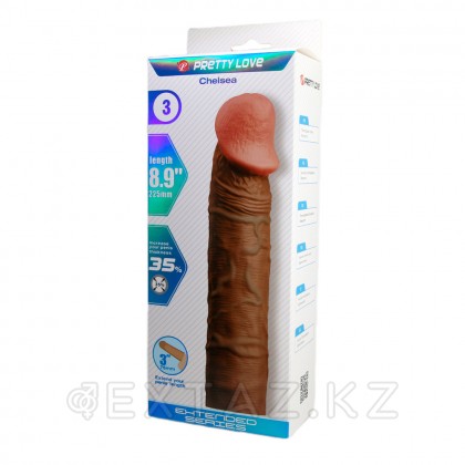 Реалистичная насадка на пенис Chelsea, 22,5 см, коричневый от sex shop Extaz фото 4