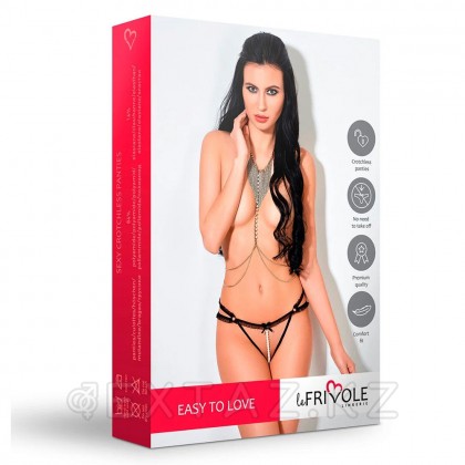 Трусики с доступом, жемчужной нитью и рюшами Le Frivole Easy to love (L/XL, 46-48) от sex shop Extaz фото 2
