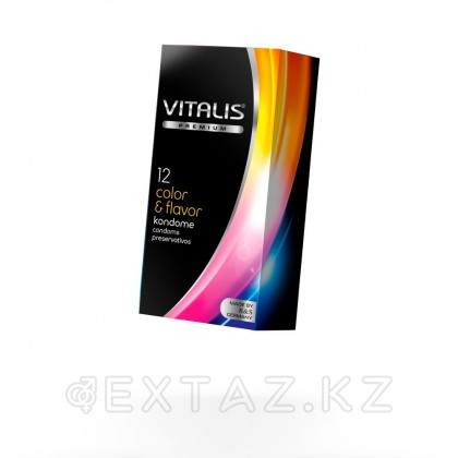 Презервативы VITALIS PREMIUM цветные и ароматизированные, шоколад, клубника, банан, 12 шт  от sex shop Extaz