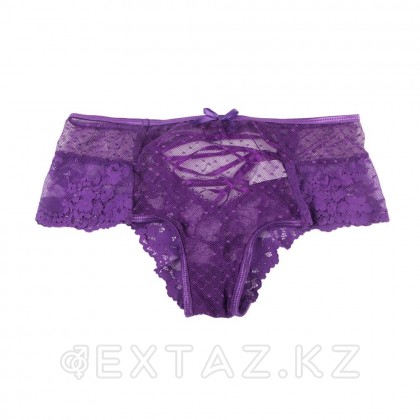 Трусики на высокой посадке Lace Strappy лиловые (размер XS-S) от sex shop Extaz фото 4