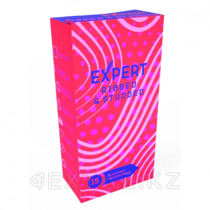 Презервативы EXPERT Ribbed&Studded, ребристо-точечные, 15 шт от sex shop Extaz фото 2