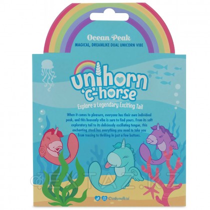 Вибромассажер Unihorn - C Horse - Ocean Peak со стимуляцией язычком, голубой от sex shop Extaz фото 2
