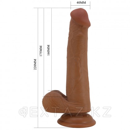 Реалистичный фаллоимитатор на присоске Tallen Sliding skin (22*4 см) коричневый от sex shop Extaz фото 7