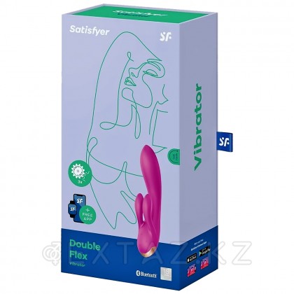 Вибратор с клиторальным стимулятором Satisfyer Double Flex Connect App лиловый от sex shop Extaz фото 10